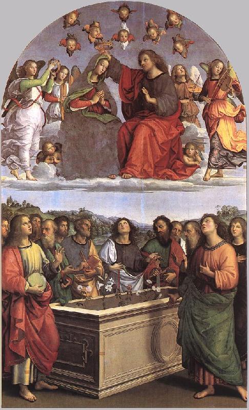 RAFFAELLO Sanzio The Crowning of the Virgin (Oddi altar)